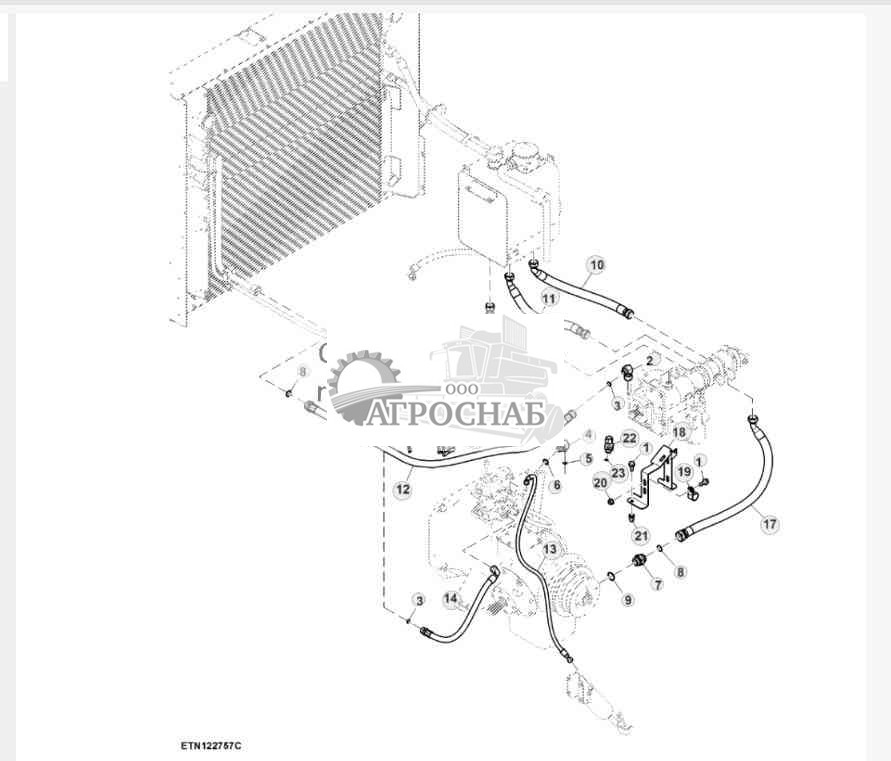 Гидравлические шланги и фитинги, трансмиссия с кнопочным переключением передач, Final Tier 4, HillMaster™ 